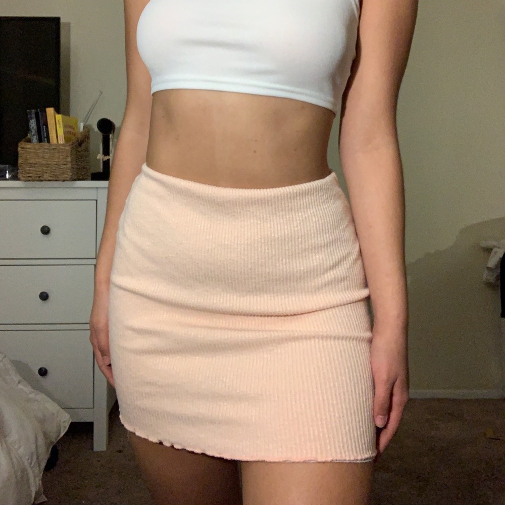 Fitted ribbed skirt